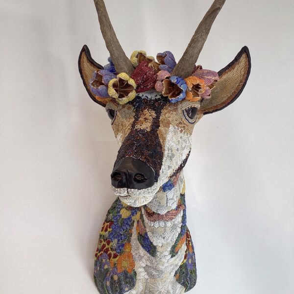 Prairie Queen by Barbara Duzan — Mixed Media - Beadwork and Embroidery on Sculptural Form — JG Art Gallery