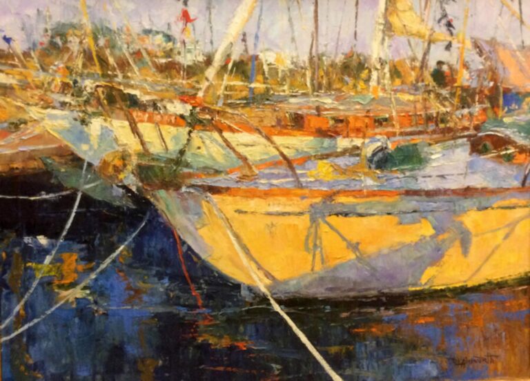 Wooden Boat Shadows by Diane Ainsworth