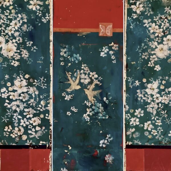 Paris Court (Triptych) by Kathe Fraga — Lacquerware with Hand-Painted Decoration — JG Art Gallery