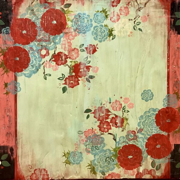 Pink Kimono, Red Perfume by Kathe Fraga — Mixed Media on Canvas — JG Art Gallery