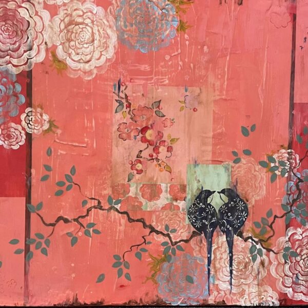 Rose Et Rouge by Kathe Fraga — Mixed Media on Panel — JG Art Gallery