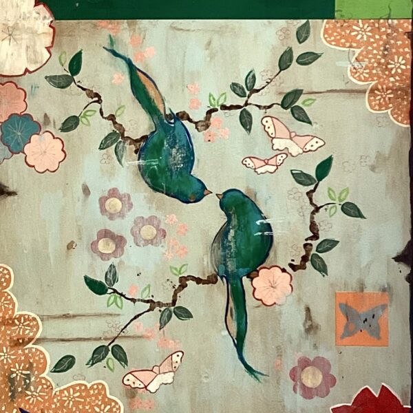 The Flirtation by Kathe Fraga — Mixed Media on Paper — JG Art Gallery
