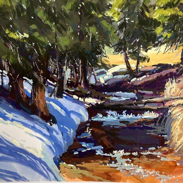 A Snow Melt Stream 15x19 Gouache $1560 Cole Alt — JG Art Gallery