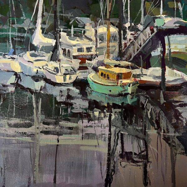 Docked At Eagle Harbor M  10 X10   Acrylic   550 24 — JG Art Gallery