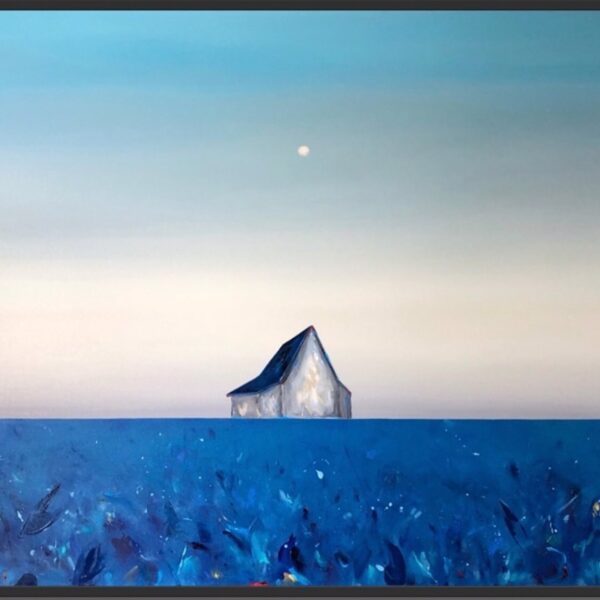 Blue House on the Horizon by Marketa Sivek — Oil on Canvas — JG Art Gallery
