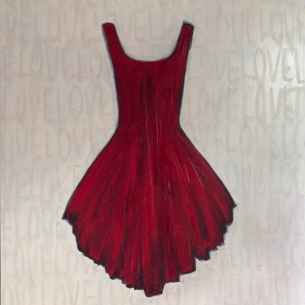 Little Red Dress Love by Marketa Sivek — Oil on Canvas — JG Art Gallery