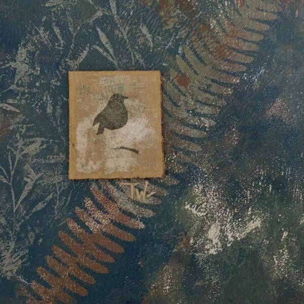 Junco Watching by Pamela Wachtler — Mixed Media on Canvas — JG Art Gallery