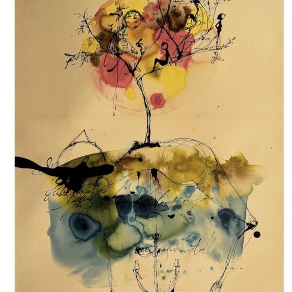 Compass by Denise Duong — Mixed Media (Watercolor, Ink, and Pen on Paper) — JG Art Gallery